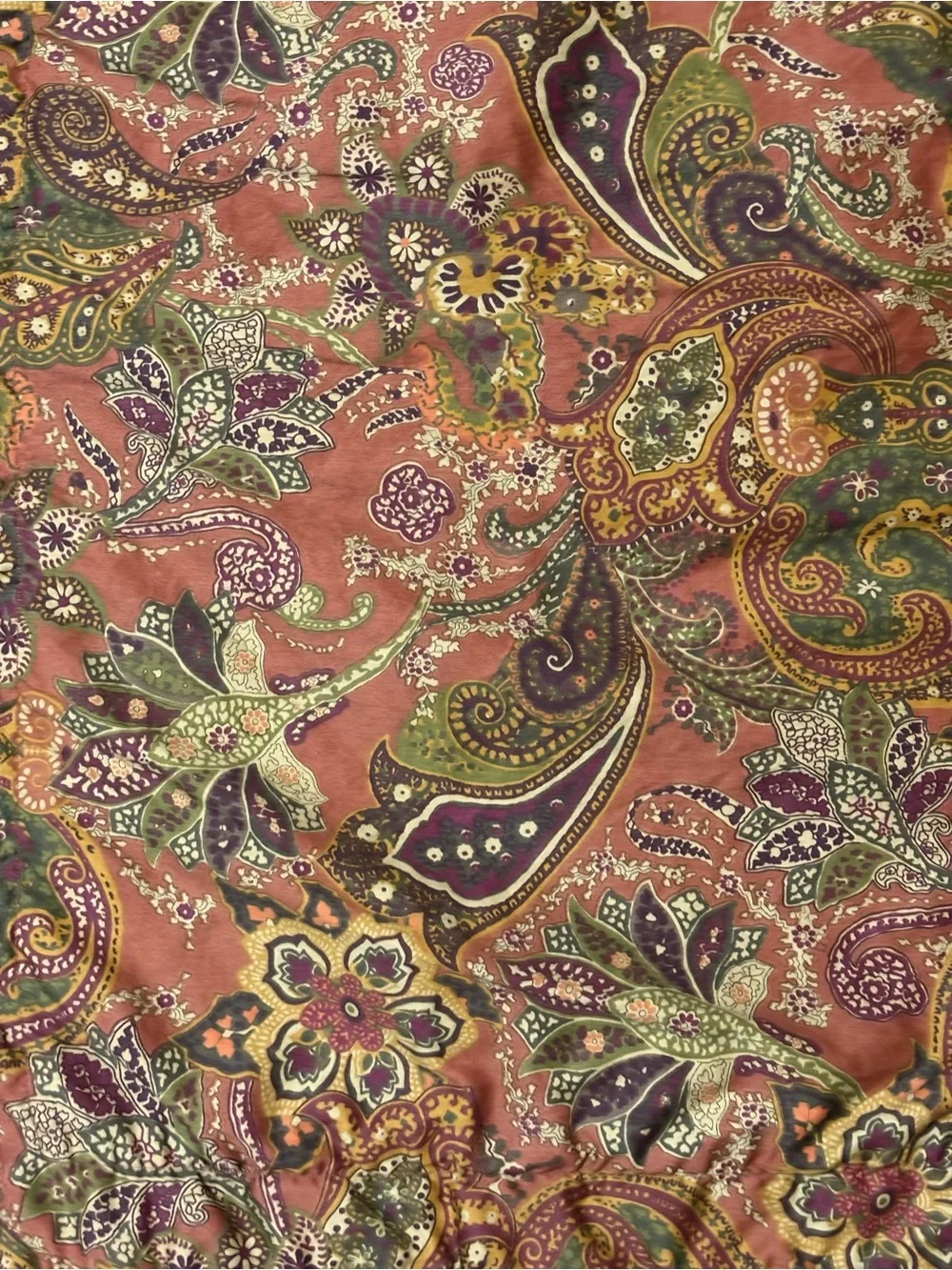 2 Chaps Ralph Lauren Chandler Paisley Pillow Shams King Rust Green Gold Floral